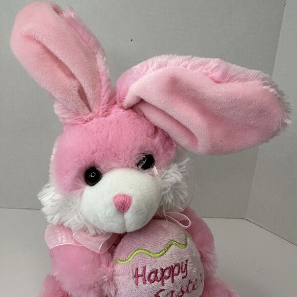 Chrisha Creations, 9" Pink Bunny Rabbit Plush "Happy Easter" 2009 CLEAN - Picture 11 of 12